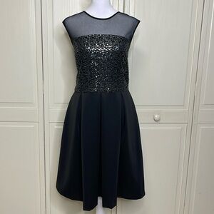 Studio One Black Sequin Midi Dress